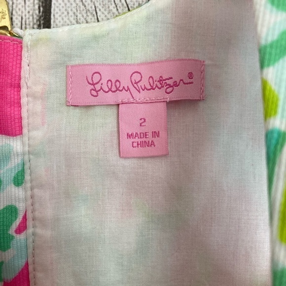 Lilly Pulitzer Cathy Shift Dress Flamingo Pink Don't Give a Cluck - Picture 7 of 15